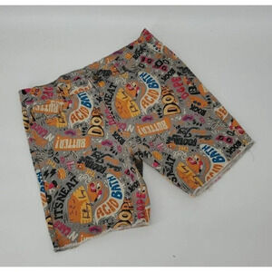 Born Primitive Men 'Jorts'Shorts Gray Cotton Blend Printed Buttery Bros Size 2XL